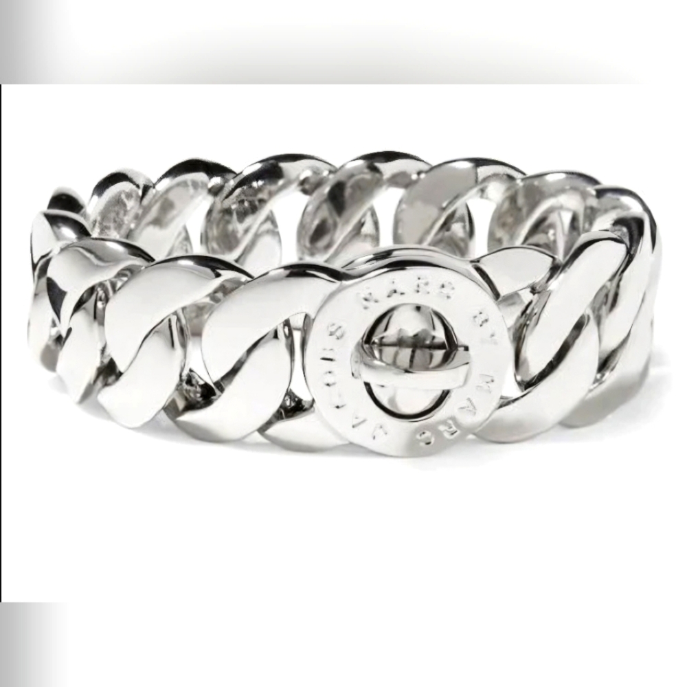 MARC JACOBS KATIE TURNLOCK SILVER-TONE BRACELET